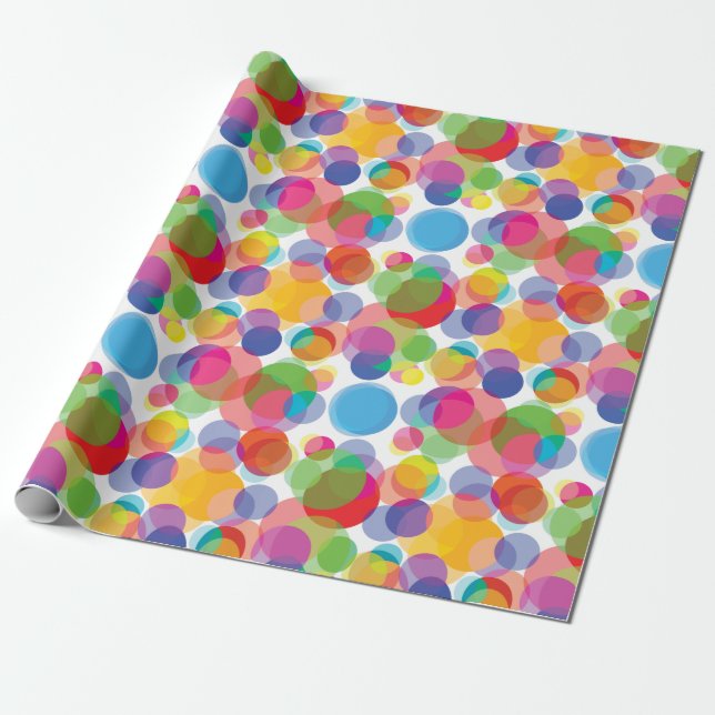 Colourful Circle Pattern Wrapping Paper (Unrolled)