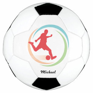 Colourful Circle Personalised Soccer Ball