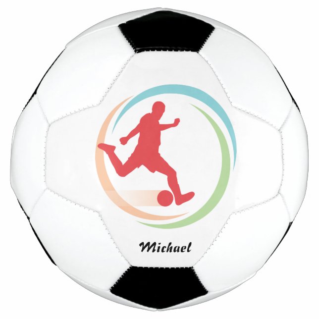 Colourful Circle Personalised Soccer Ball (Front)