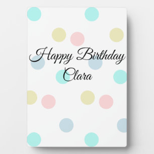 Colourful circle shape happy birthday add name tex plaque