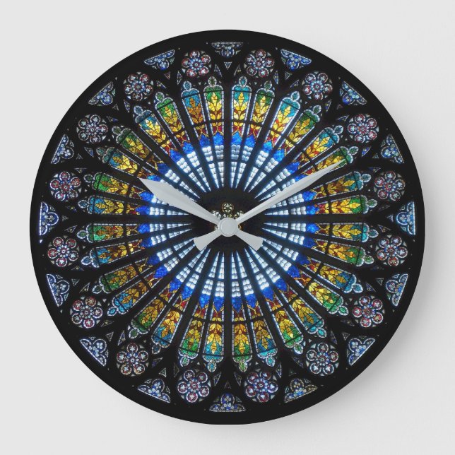 Colourful Circle Stained Glass | Wall Clock (Front)