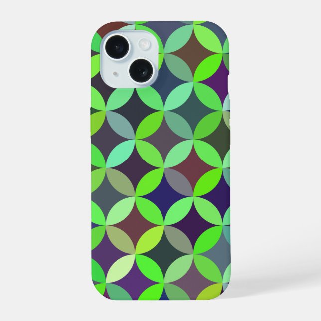 Colourful Circle Star Quilt Pattern iPhone 15 Case (Back)