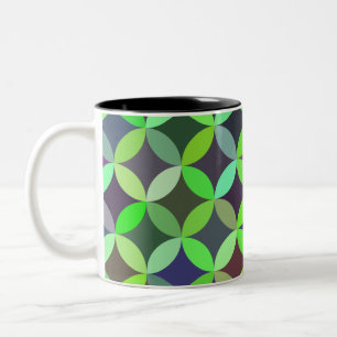 Colourful Circle Star Quilt Pattern Two-Tone Coffee Mug