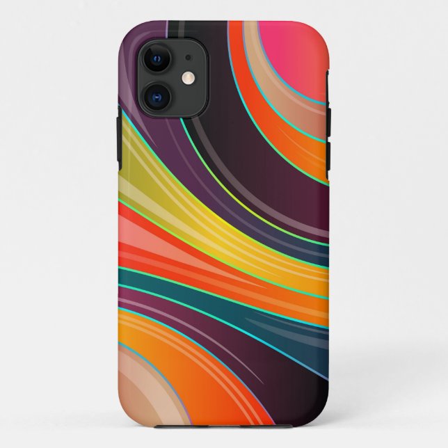 colourful circle swirl abstract phone case (Back)