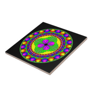 Colourful circle tile