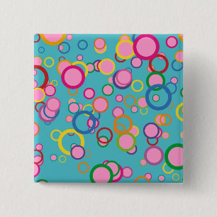 Colourful Circles 15 Cm Square Badge
