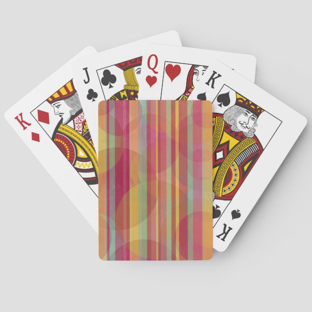 Colourful circles and stripes playing cards (Back)