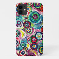 Colourful Circles and Swirls Original Abstract Art