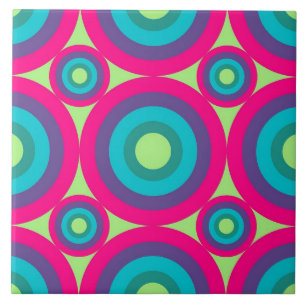 Colourful Circles Boho Ceramic Tile