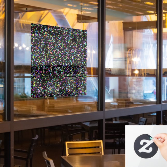 Colourful circles bubbles on black unique pattern (Restaurant Window)