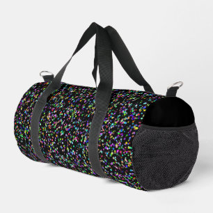 Colourful circles bubbles on black unique pattern duffle bag