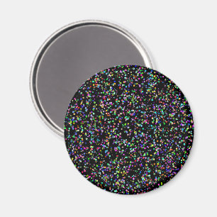 Colourful circles bubbles on black unique pattern magnet