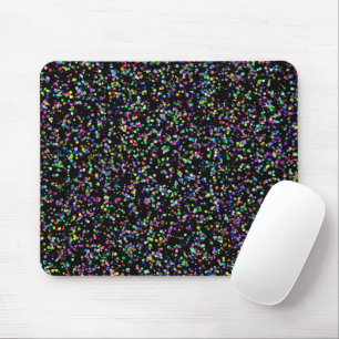 Colourful circles bubbles on black unique pattern mouse pad