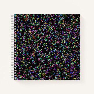 Colourful circles bubbles on black unique pattern notebook