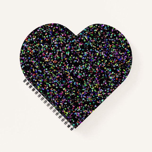 Colourful circles bubbles on black unique pattern notebook (Front)
