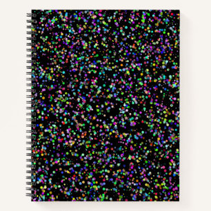 Colourful circles bubbles on black unique pattern notebook