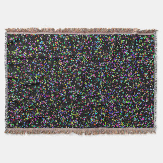 Colourful circles bubbles on black unique pattern throw blanket