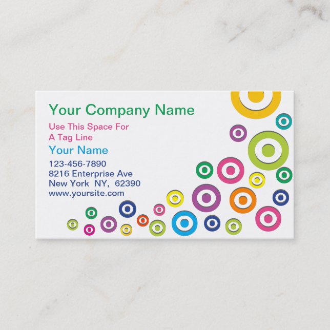 Colourful Circles Business Card (Front)