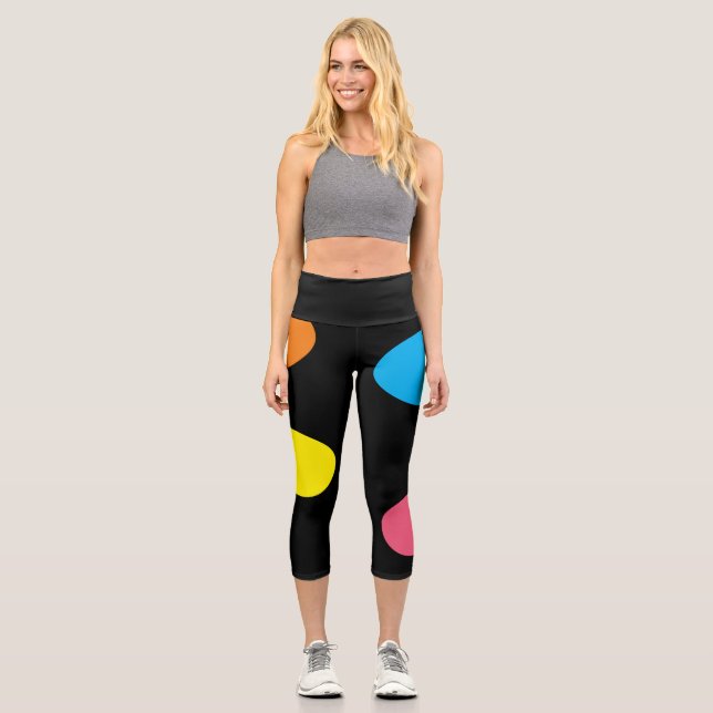 Colourful Circles Capri Leggings (Front)