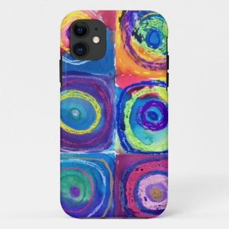 colourful circles cropped iPhone 11 case
