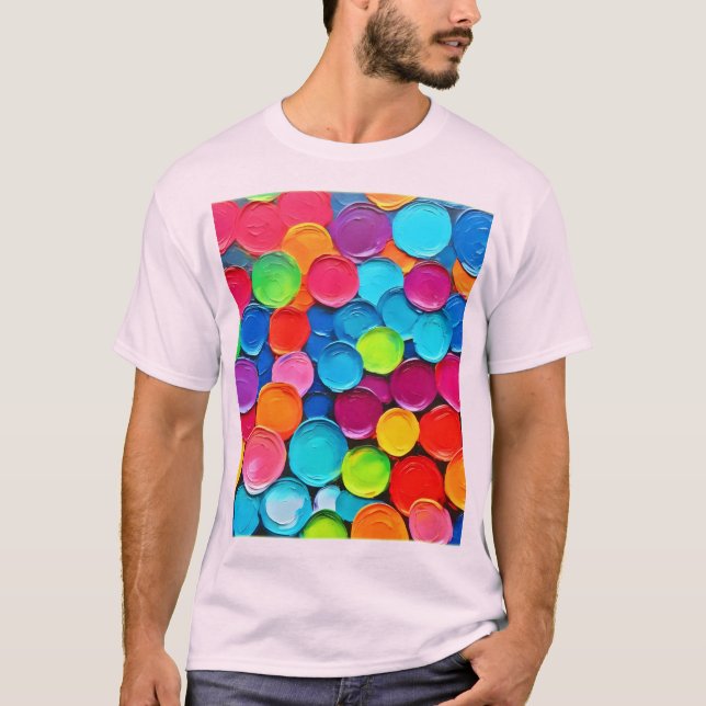 Colourful Circles Extravaganza Art T-Shirt (Front)