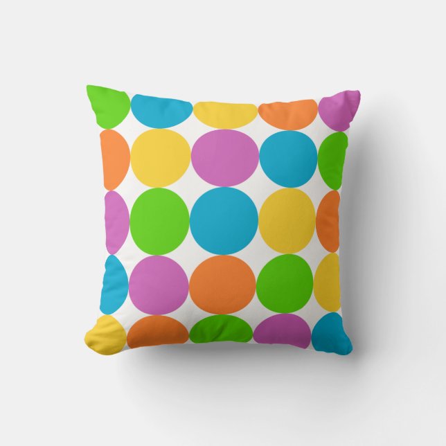 Colourful Circles Kids Throw Pillow (Front)