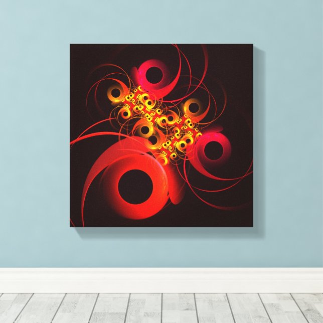 Colourful Circles Modern Abstract Art Pattern #08 Canvas Print (Insitu(Wood Floor))
