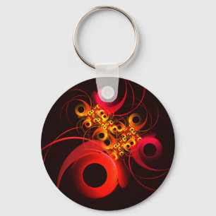 Colourful Circles Modern Abstract Art Pattern #08 Key Ring