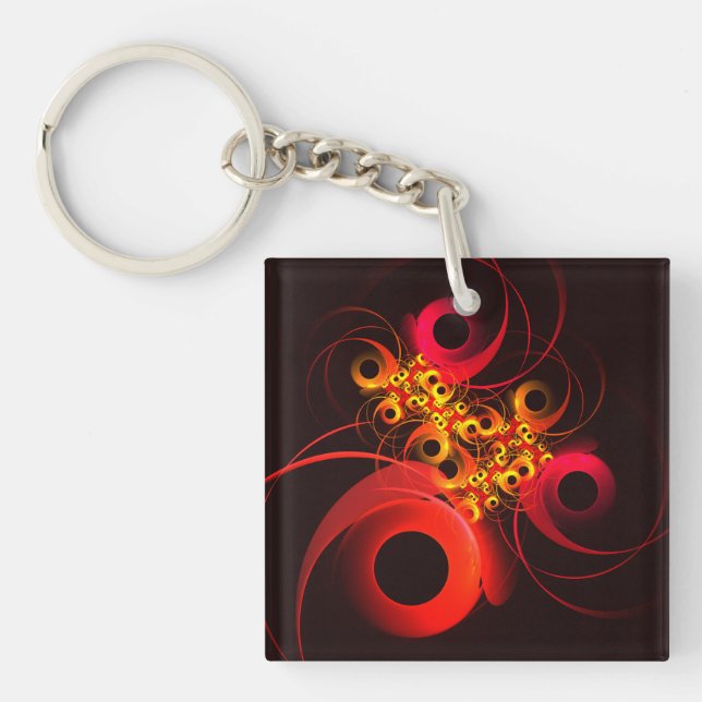 Colourful Circles Modern Abstract Art Pattern #08 Key Ring (Front)