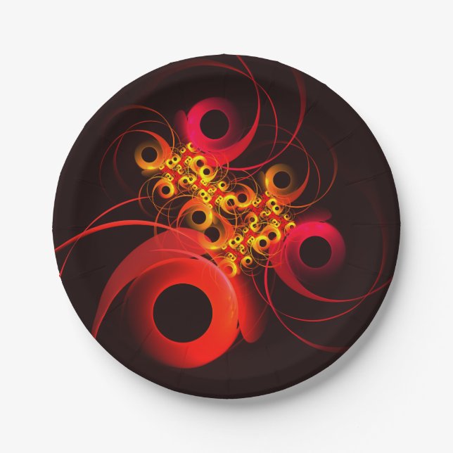 Colourful Circles Modern Abstract Art Pattern #08 Paper Plate (Front)