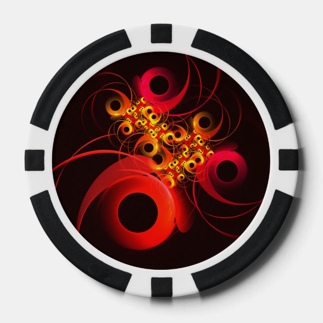 Colourful Circles Modern Abstract Art Pattern #08 Poker Chips (Front)