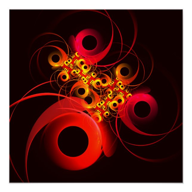 Colourful Circles Modern Abstract Art Pattern #08 Poster (Front)