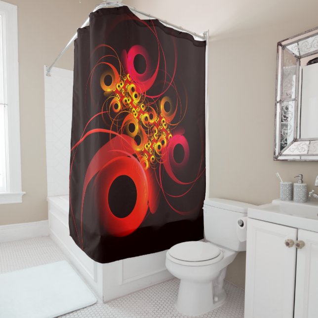 Colourful Circles Modern Abstract Art Pattern #08 Shower Curtain (In Situ)