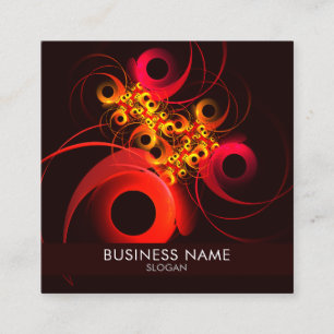 Colourful Circles Modern Abstract Art Pattern #08 Square Business Card