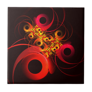 Colourful Circles Modern Abstract Art Pattern #08 Tile