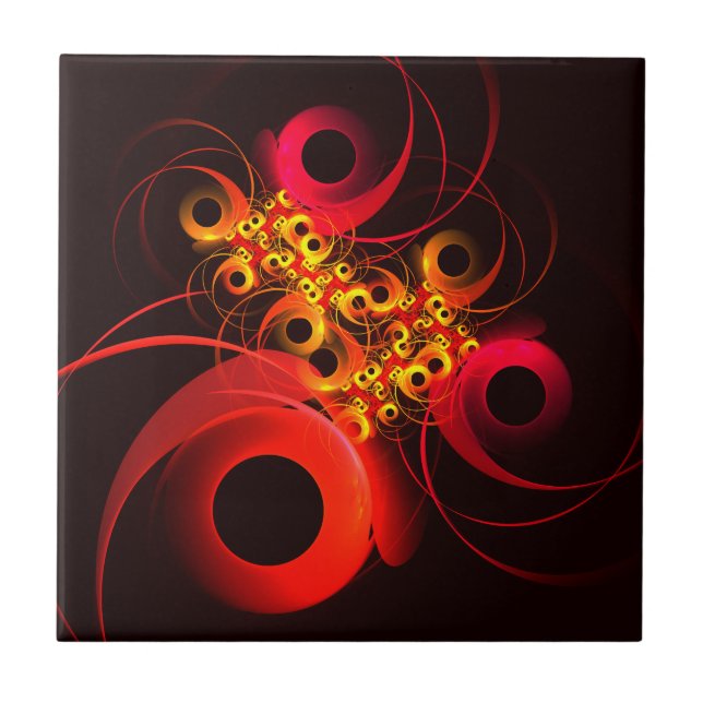 Colourful Circles Modern Abstract Art Pattern #08 Tile (Front)