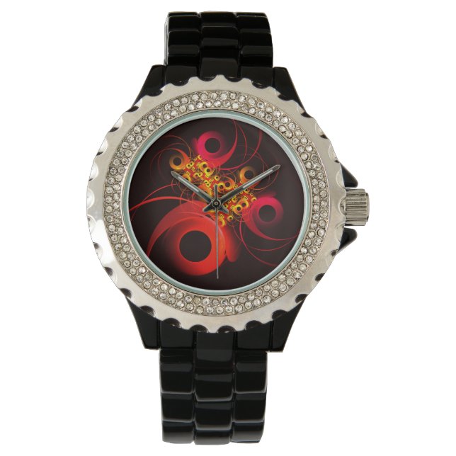 Colourful Circles Modern Abstract Art Pattern #08 Watch (Front)