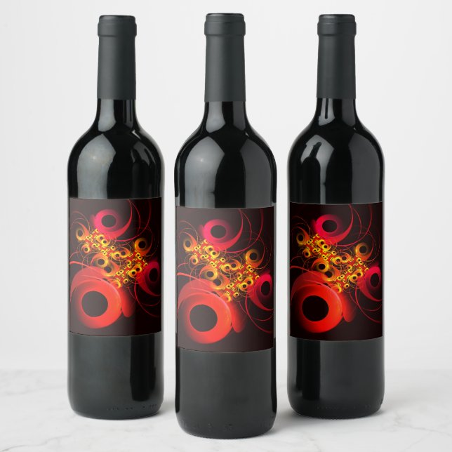 Colourful Circles Modern Abstract Art Pattern #08 Wine Label (Bottles)