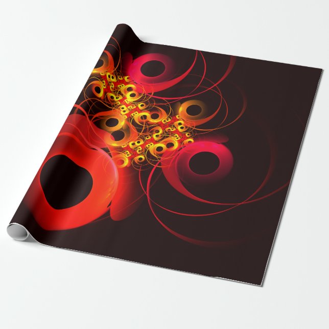 Colourful Circles Modern Abstract Art Pattern #08 Wrapping Paper (Unrolled)