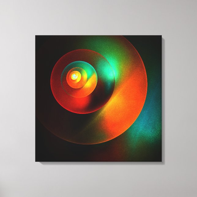 Colourful Circles Modern Abstract Art Pattern #18 Canvas Print (Front)