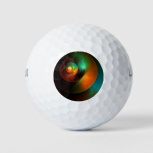 Colourful Circles Modern Abstract Art Pattern #18 Golf Balls