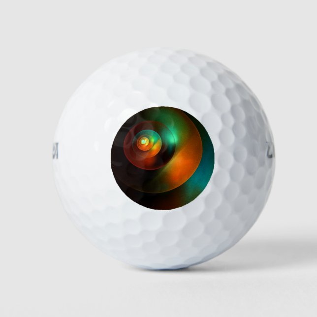 Colourful Circles Modern Abstract Art Pattern #18 Golf Balls (Front)