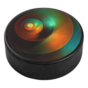 Colourful Circles Modern Abstract Art Pattern #18 Hockey Puck
