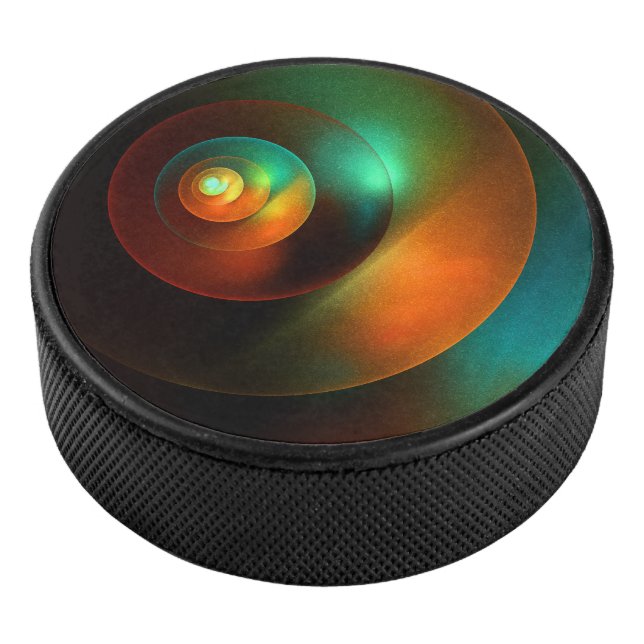 Colourful Circles Modern Abstract Art Pattern #18 Hockey Puck (3/4)
