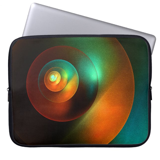 Colourful Circles Modern Abstract Art Pattern #18 Laptop Sleeve (Front)
