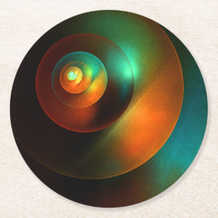 Colourful Circles Modern Abstract Art Pattern #18 Round Paper Coaster