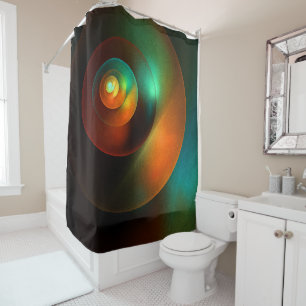 Colourful Circles Modern Abstract Art Pattern #18 Shower Curtain
