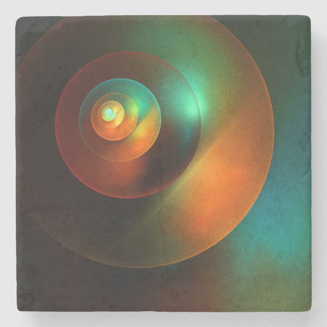 Colourful Circles Modern Abstract Art Pattern #18 Stone Coaster (Front)