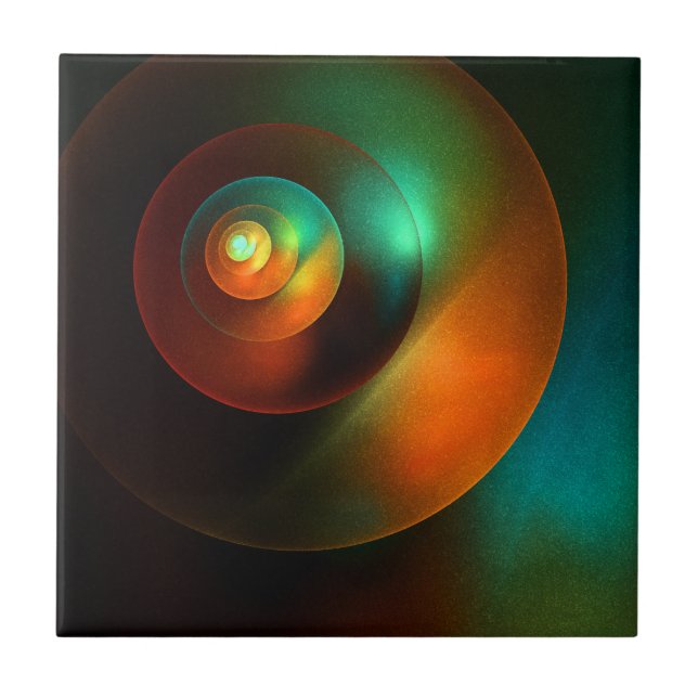 Colourful Circles Modern Abstract Art Pattern #18 Tile (Front)
