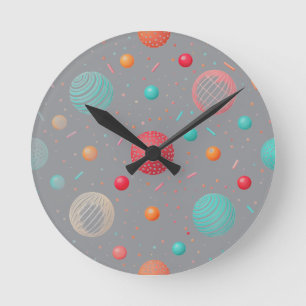 "Colourful Circles Modern Wall Clock